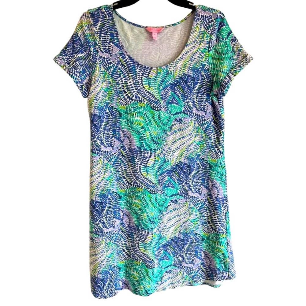 Lilly Pulitzer UPF 50+ Tammy Dress in Blue Current Fantasea Preppy
